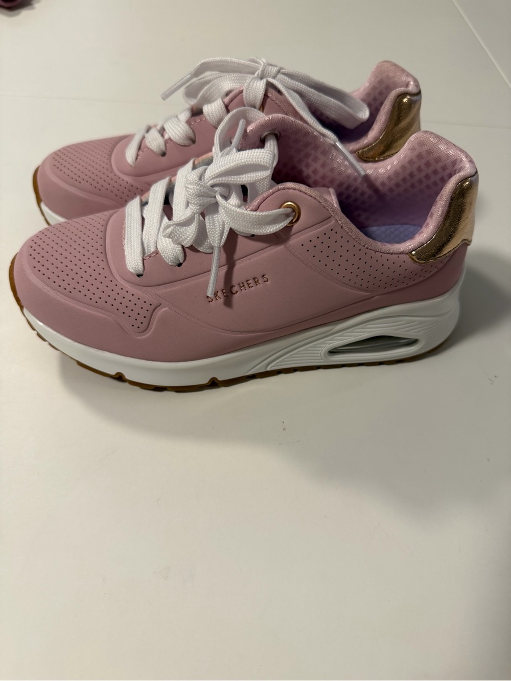 Skechers UNO Gen1 Shimmer Away Girls sneakers - SZ 13.5 Pink Gold